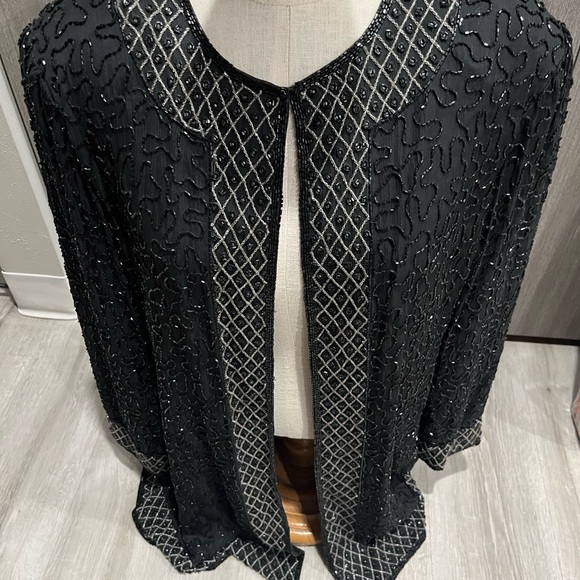Christian Dior Jackets & Blazers - Black Beaded Open Front Jacket.  Christian Dior
